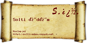 Solti Ádám névjegykártya