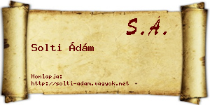 Solti Ádám névjegykártya